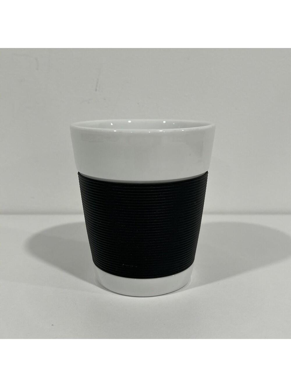 Bodum Canteen Double Wall Coffee Mug Black White Glass Cup Insulated